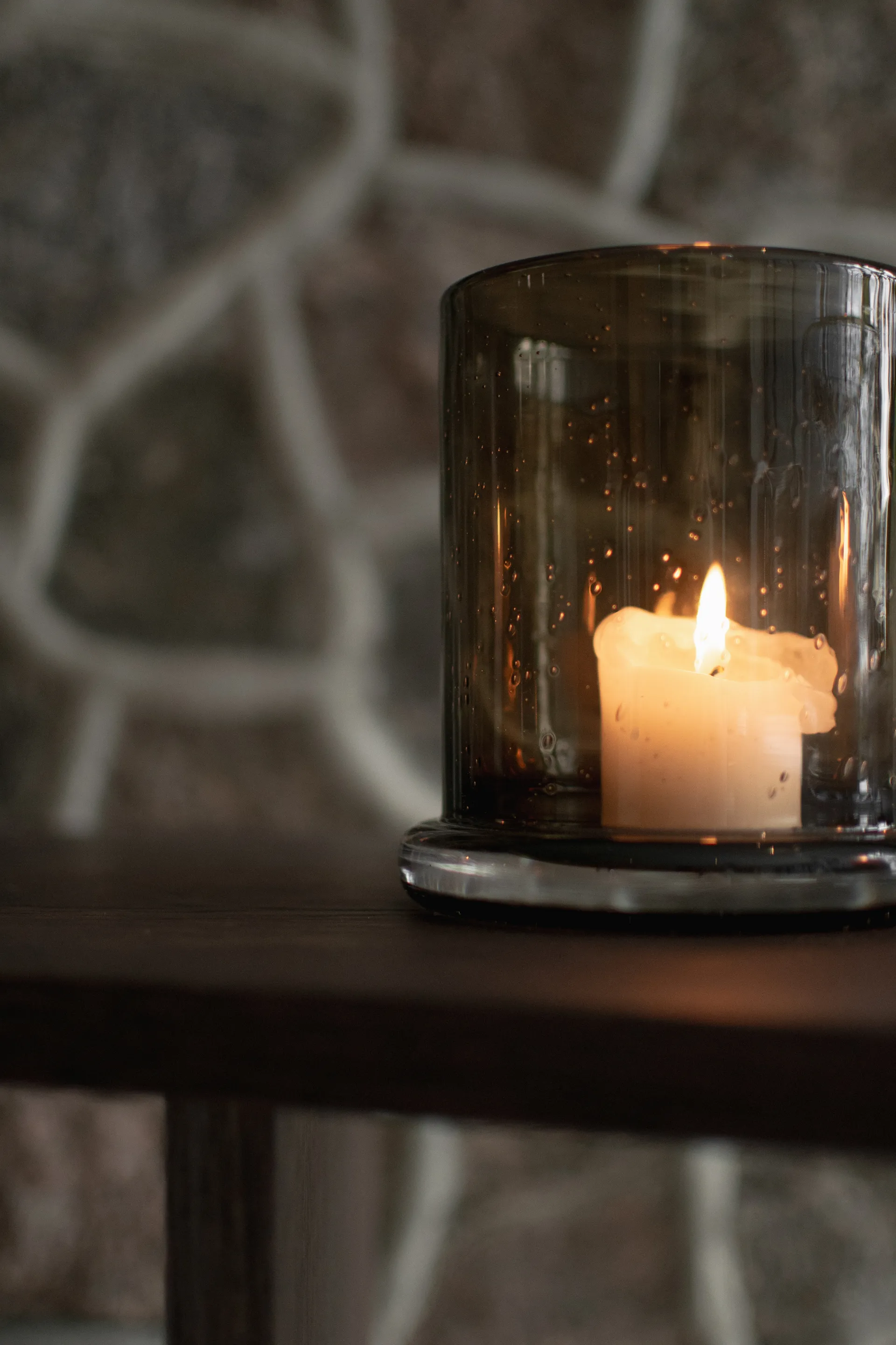 Bubble tealight holder Ø20 cm, Brown DBKD