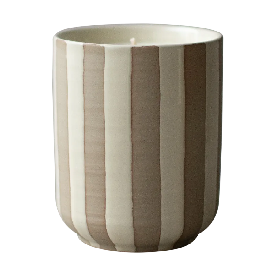 Burn scented candle 60 h, Stripe cream DBKD