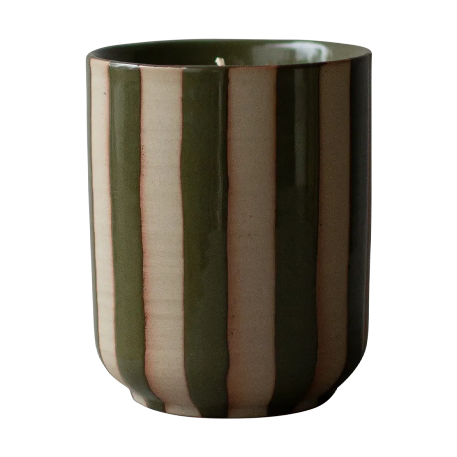 Burn scented candle 60 h, Stripe green DBKD