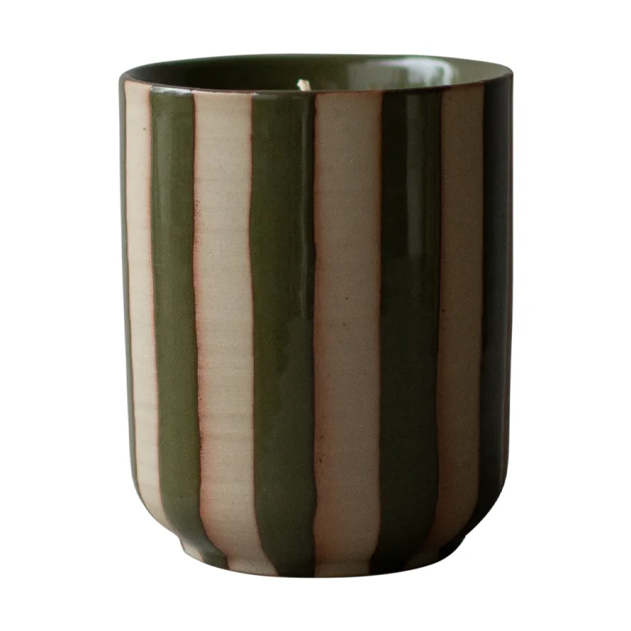 DBKD Burn scented candle 60 h Stripe green | Scandinavian Design | Scented candles & diffusers | Green