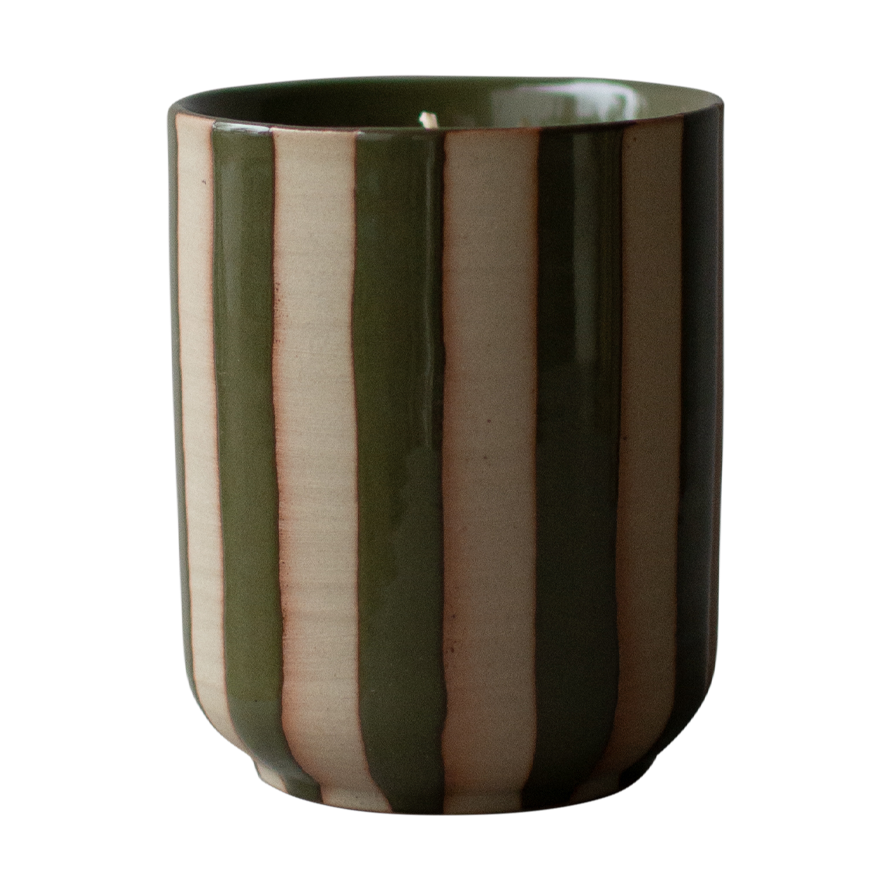 DBKD Burn scented candle 60 h Stripe green | Scandinavian Design | Scented candles & diffusers | Green
