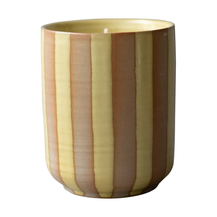 Burn scented candle 60 h, Stripe yellow DBKD