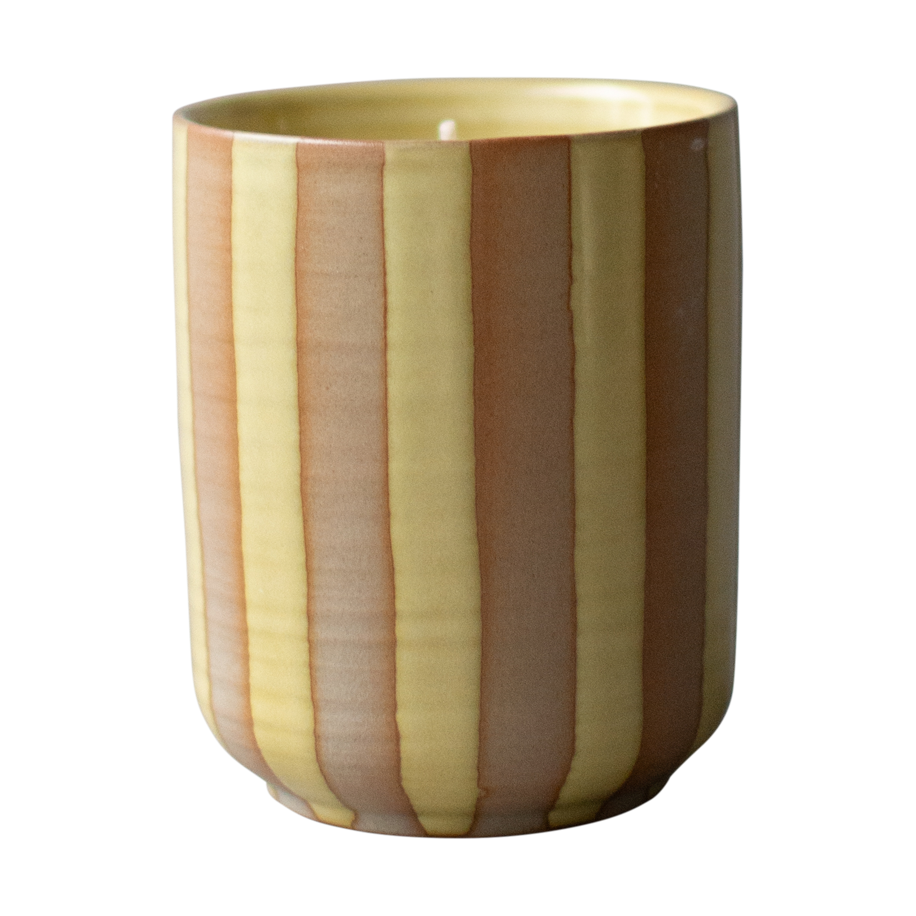 DBKD Burn scented candle 60 h Stripe yellow | Scandinavian Design | Scented candles & diffusers | Beige