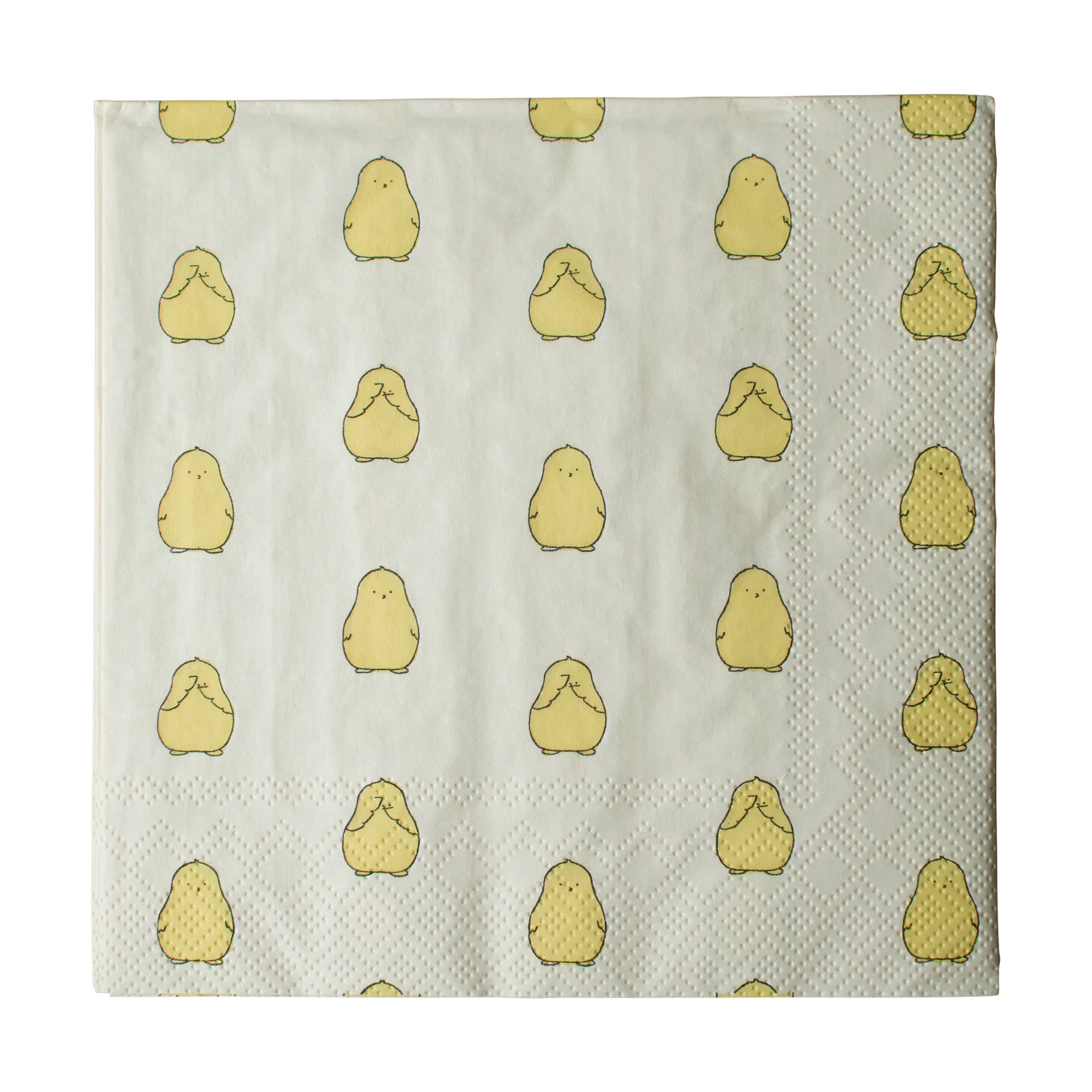 Chubby chicken paper napkins 20-pack, Yellow, 33x33 cm DBKD