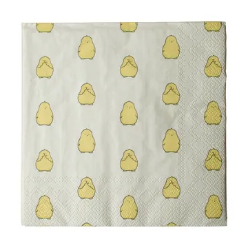 Chubby chicken paper napkins 20-pack - Yellow, 33x33 cm - DBKD