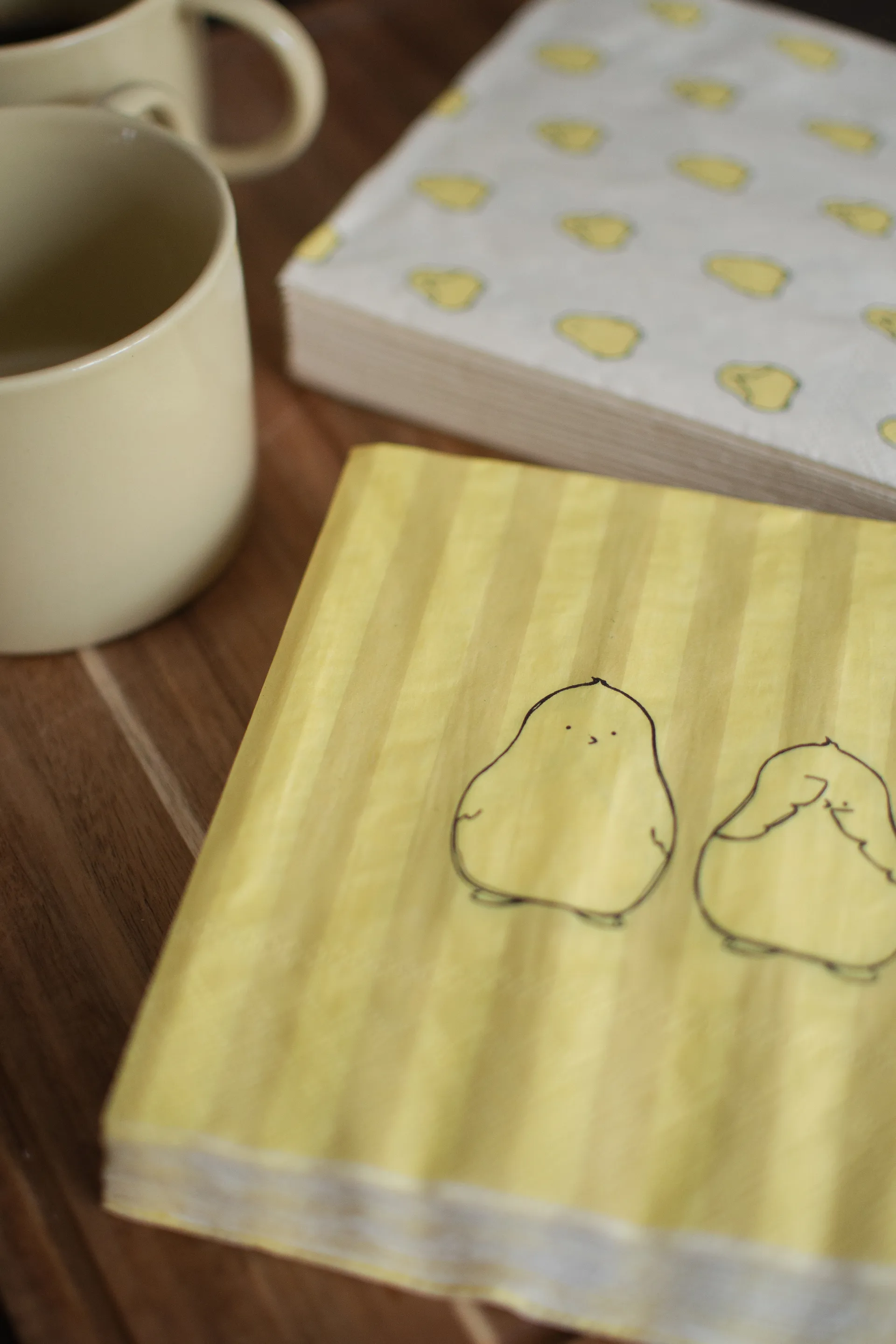 Chubby chicken stripe paper napkins 20-pack, Cream, 33x33 cm DBKD