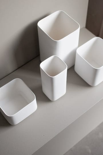 Cube flower pot large Ø13 cm - Matte white - DBKD