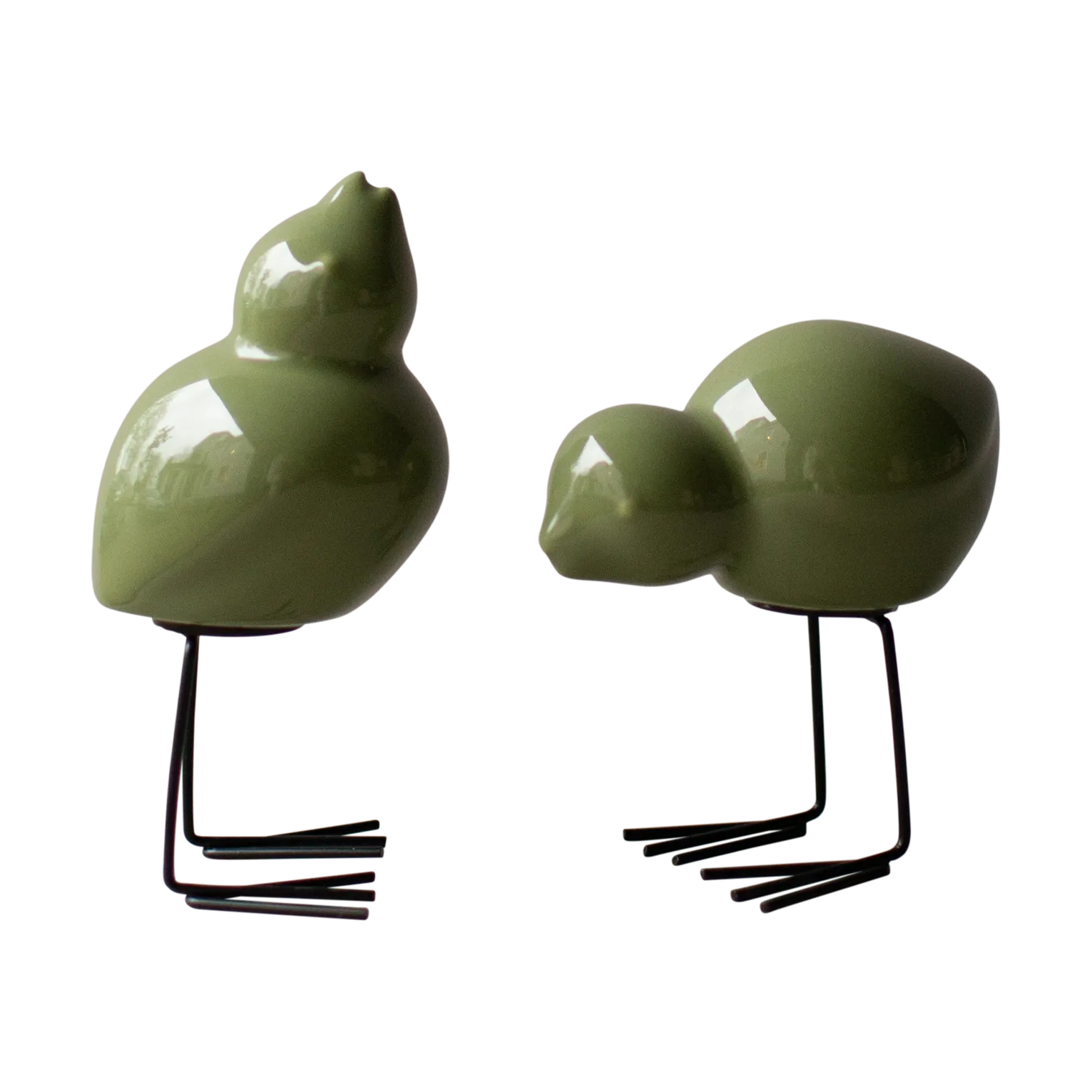 DBKD Swedish Birds Easter decoration 2-pack, Shiny green DBKD