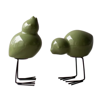 DBKD Swedish Birds Easter decoration 2-pack - Shiny green - DBKD