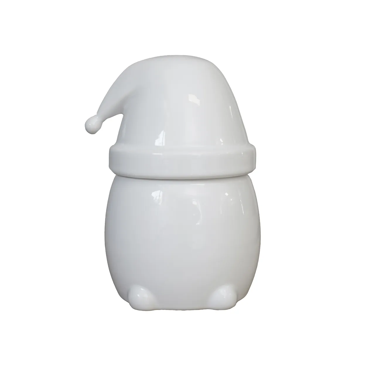 DBKD Eating Santa jar with lid large shiny white | Scandinavian Design | Storage jars | White