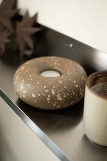 Float tealight holder - Brown dot - DBKD