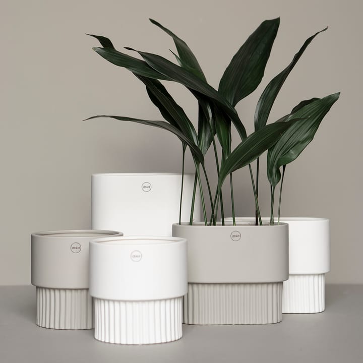 Front flower pot oval low, white DBKD