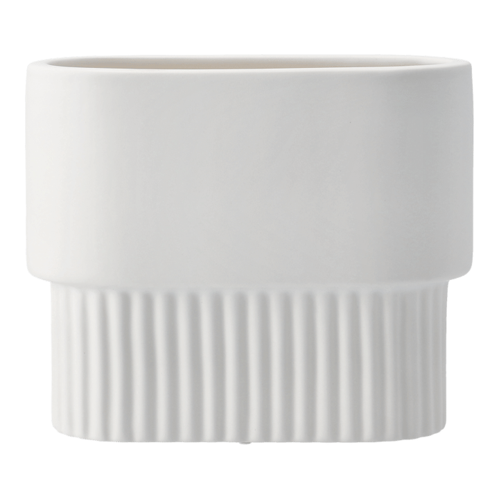 Front flower pot oval low, white DBKD