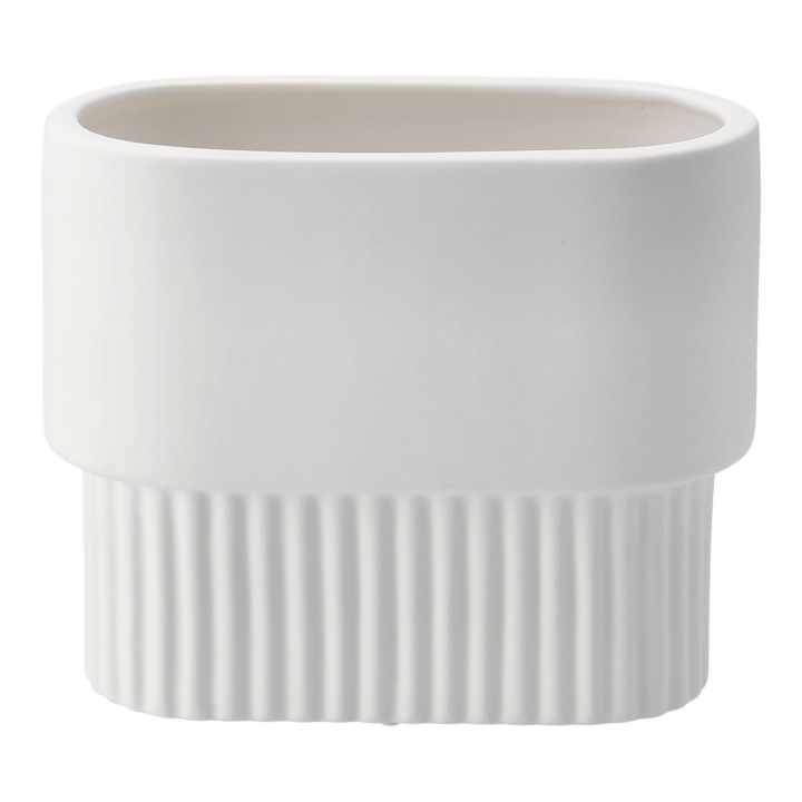 Front flower pot oval low, white DBKD