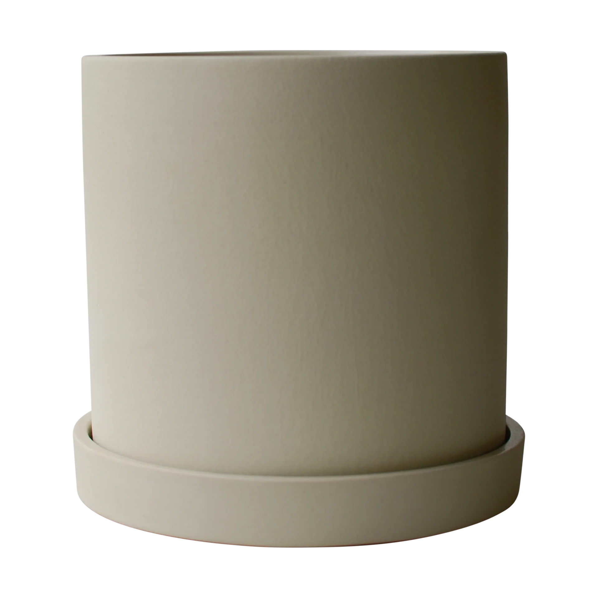 Grow flower pot Ø13 cm with saucer, Sandy creme DBKD