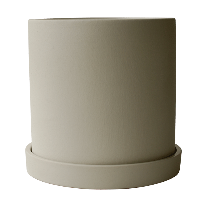 Grow flower pot Ø13 cm with saucer, Sandy creme DBKD