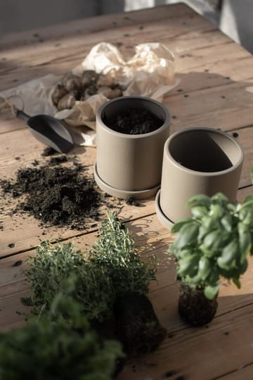 Grow flower pot with saucer Ø13 cm - Dust - DBKD