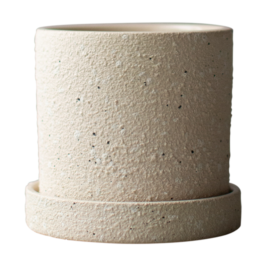 DBKD Grow pot Ø10 cm with saucer Cream structure