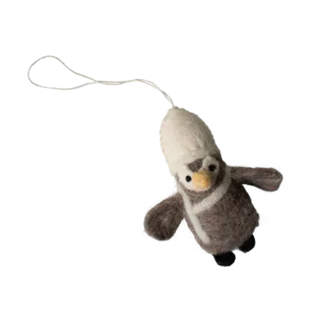 Hanging penguin decoration hanger - Beige-white - DBKD