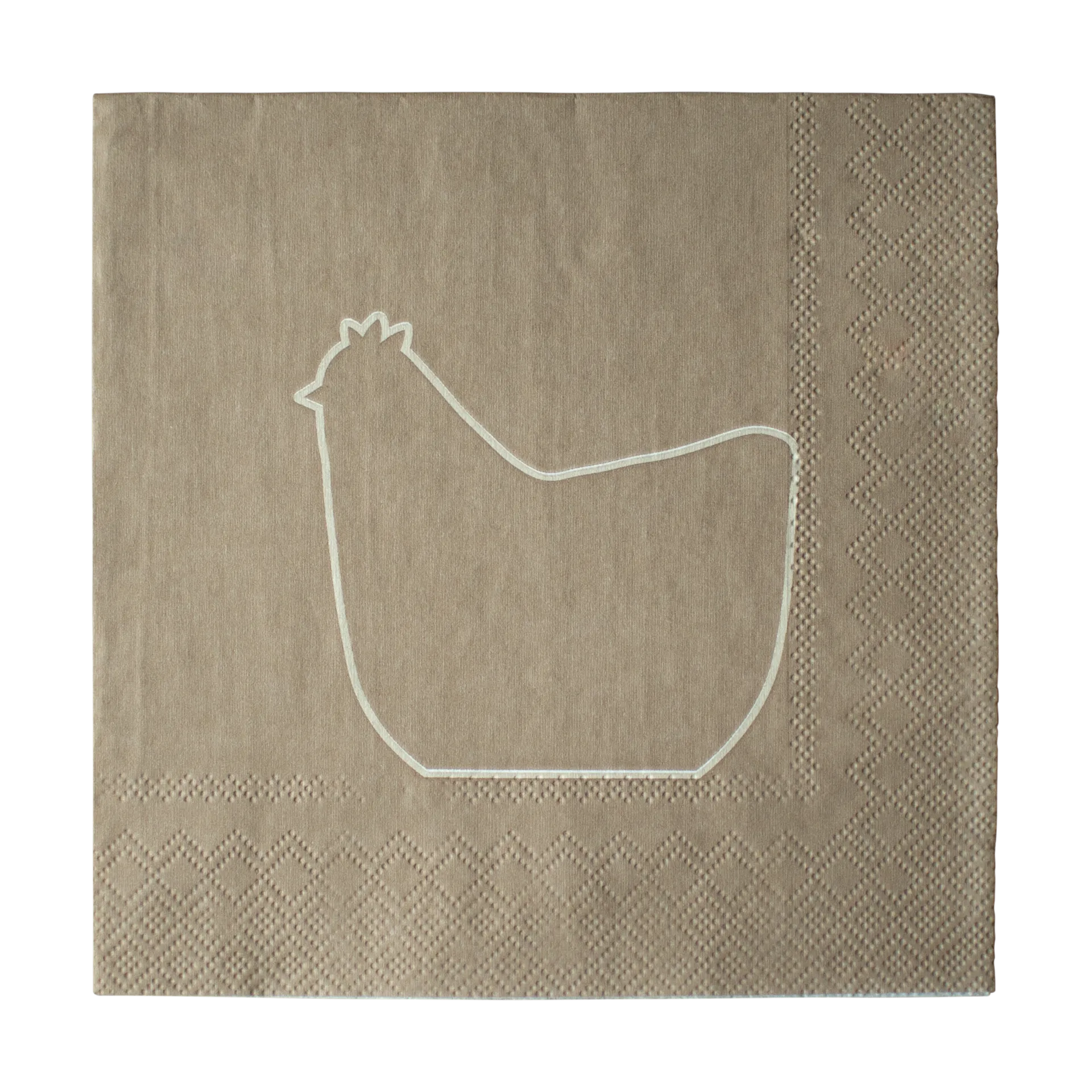Happy hen paper napkin 33x33 cm 20-pack, Brown DBKD