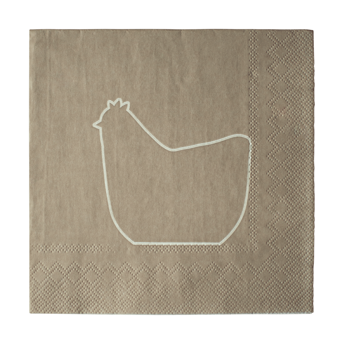 DBKD Happy hen paper napkin 33x33 cm 20-pack Brown