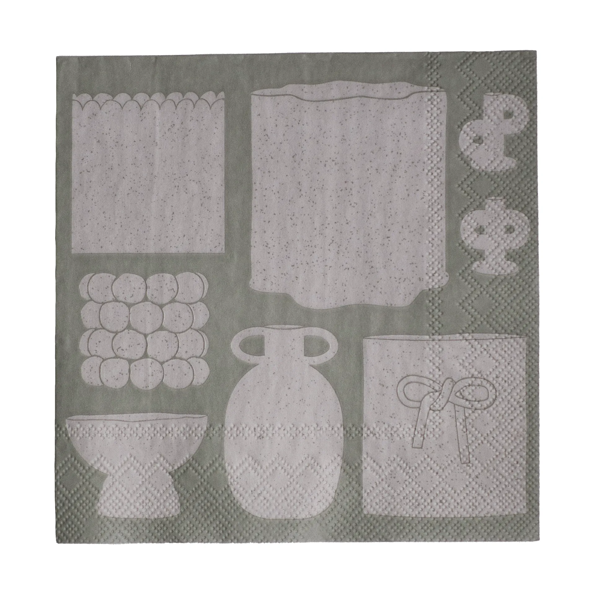 Illustration paper napkin 33x33 cm 20-pack, Beige DBKD