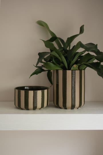 Line pot Ø14x16 cm - Stripe Green - DBKD
