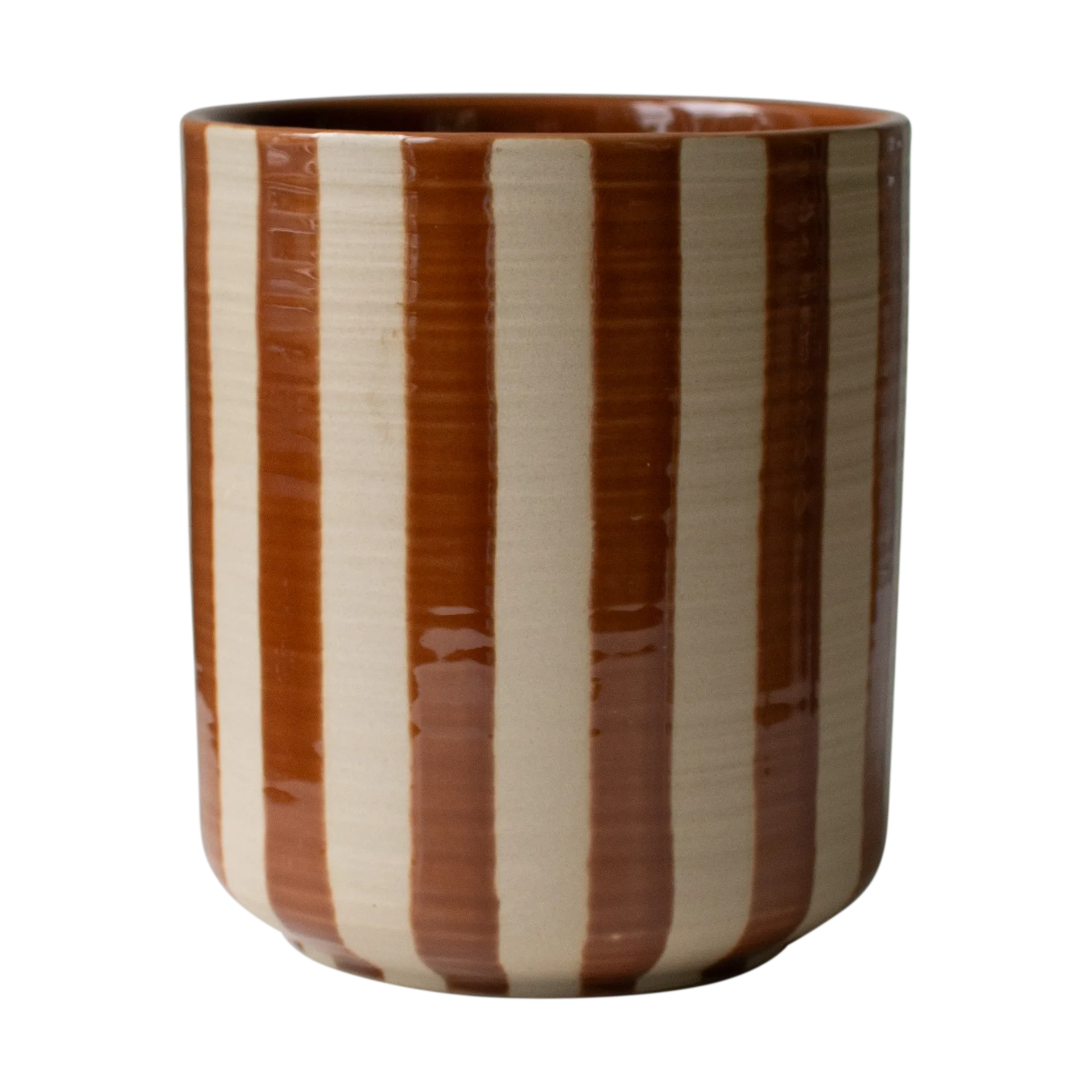 Line pot Ø14x16 cm, Stripe nougat DBKD