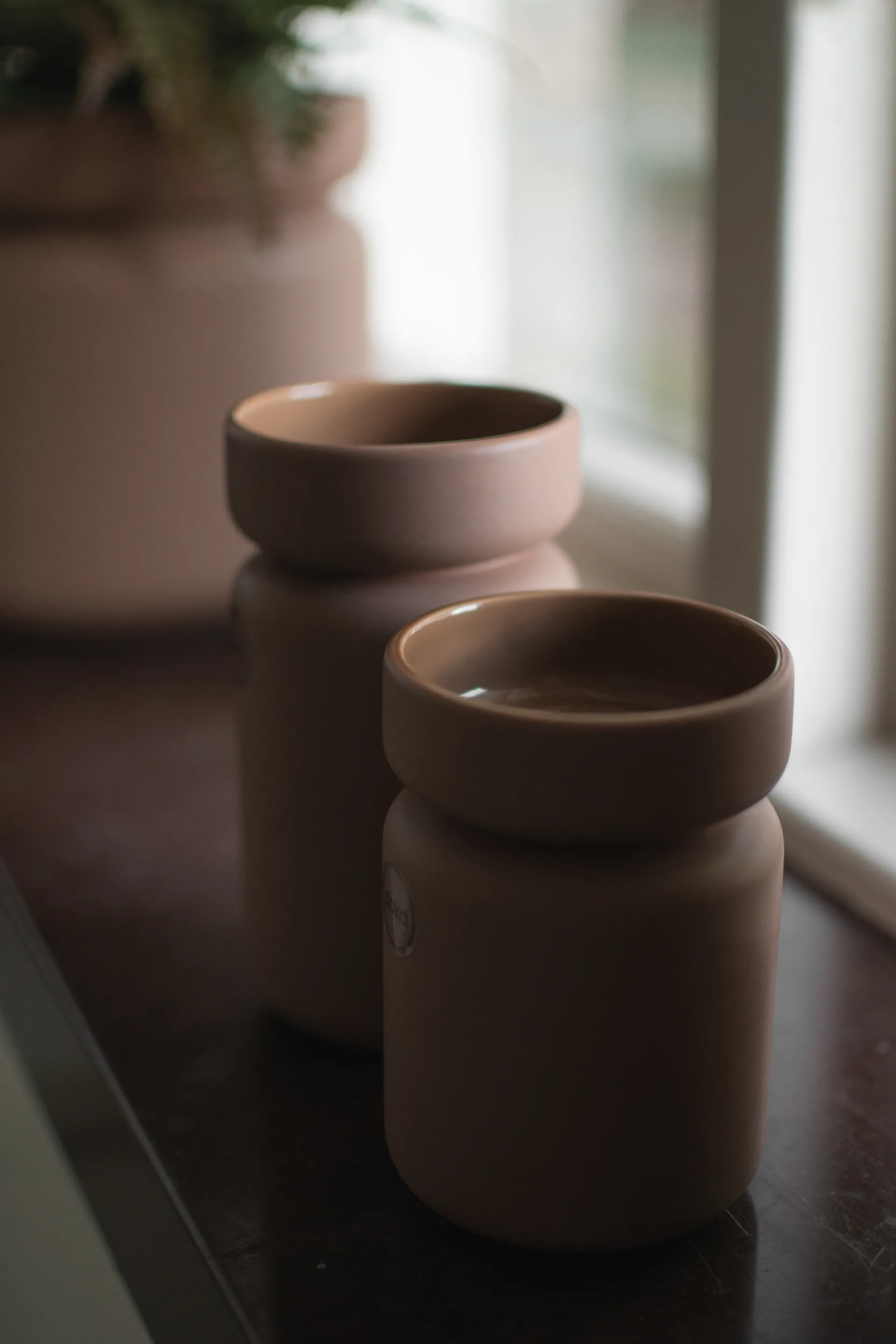 Neck pot, Nougat, Ø8x12 cm DBKD