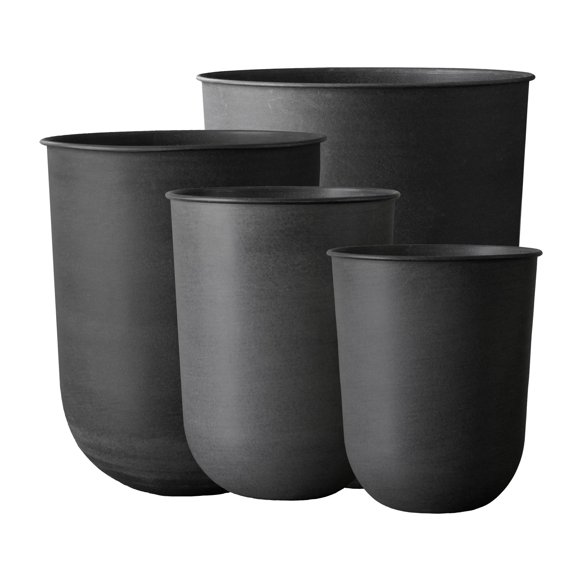 Out flower pot 4 pieces, Black DBKD