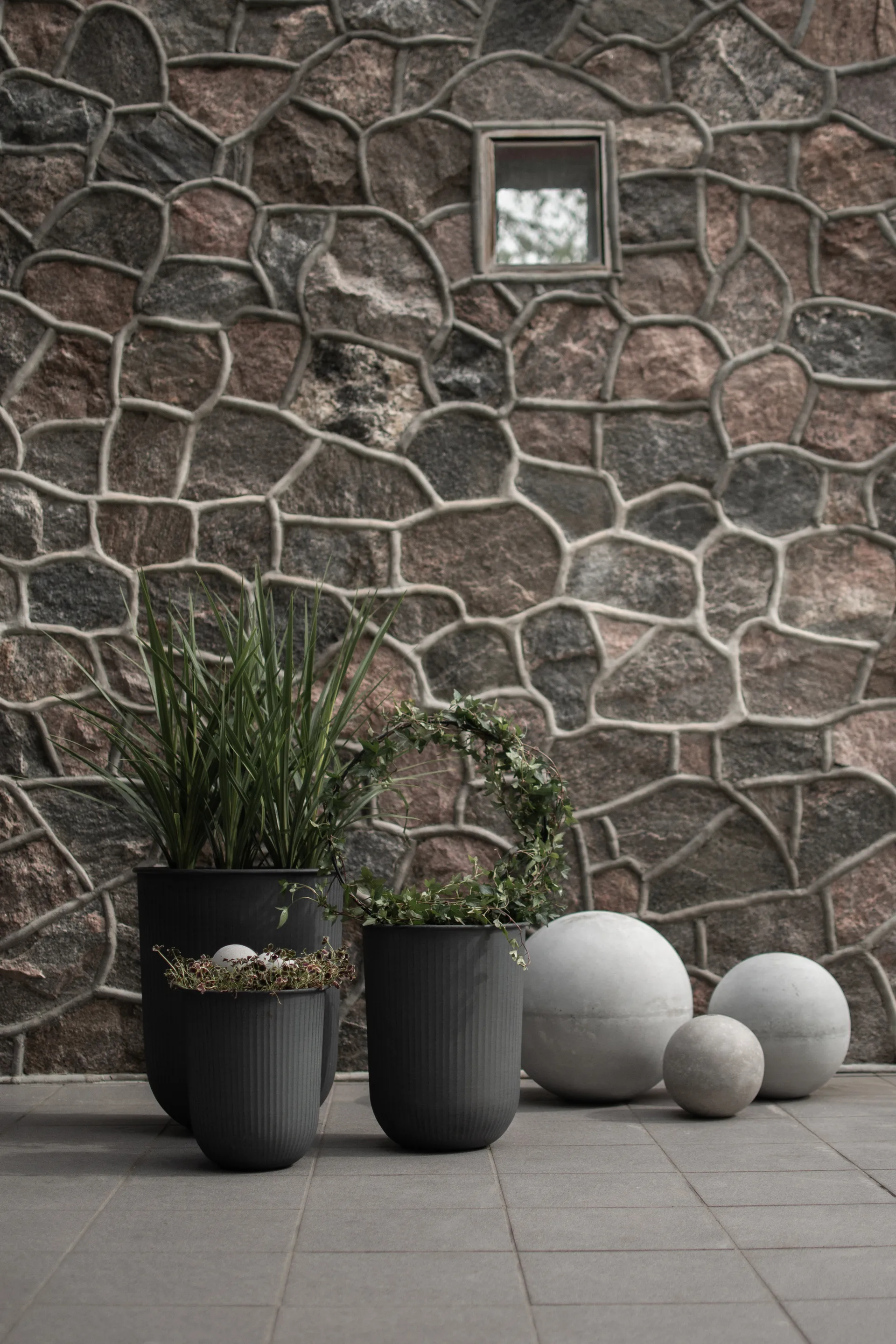 Out stripe flower pot 3-pack, Black DBKD