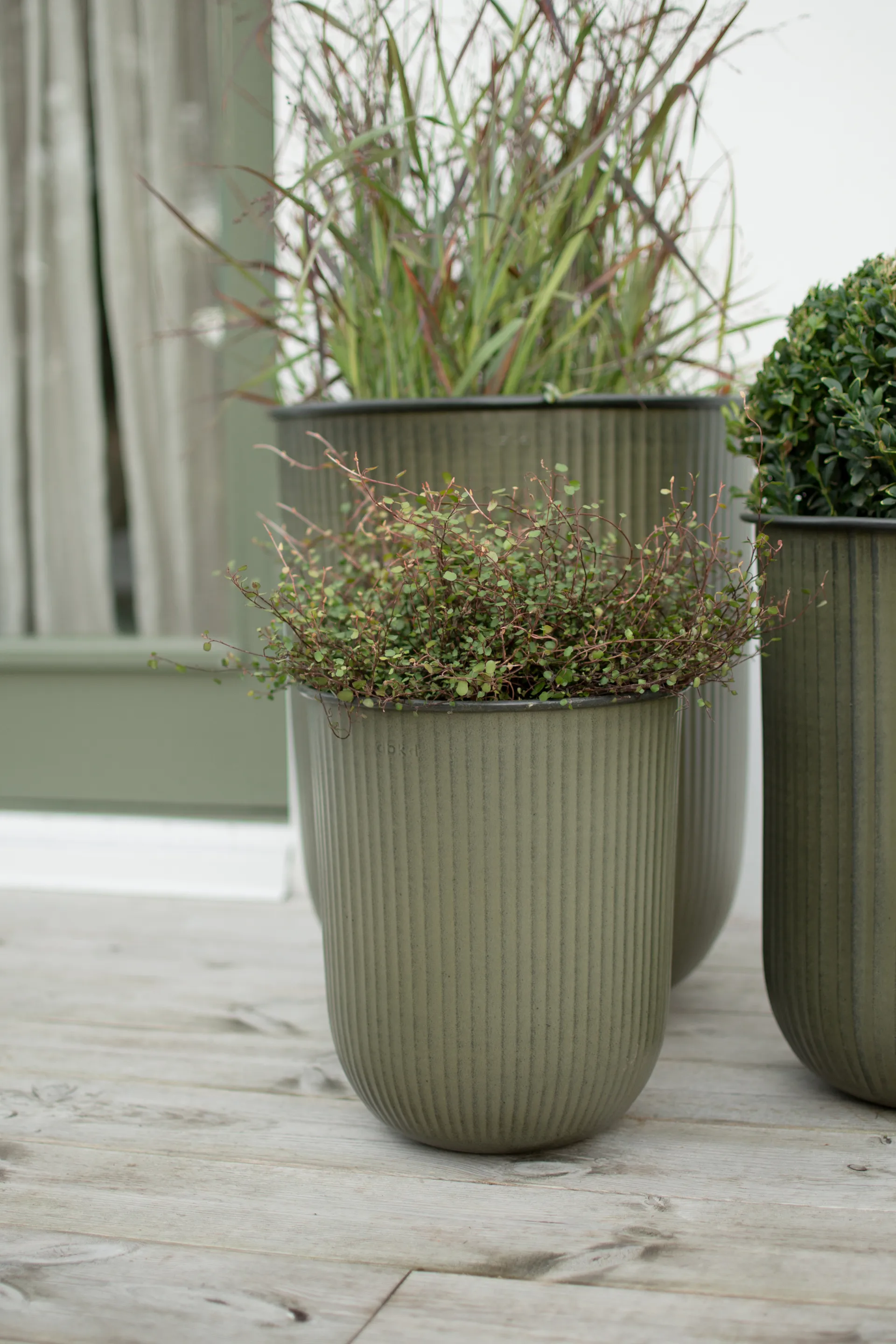 Out stripe flower pot 3-pack, Green DBKD