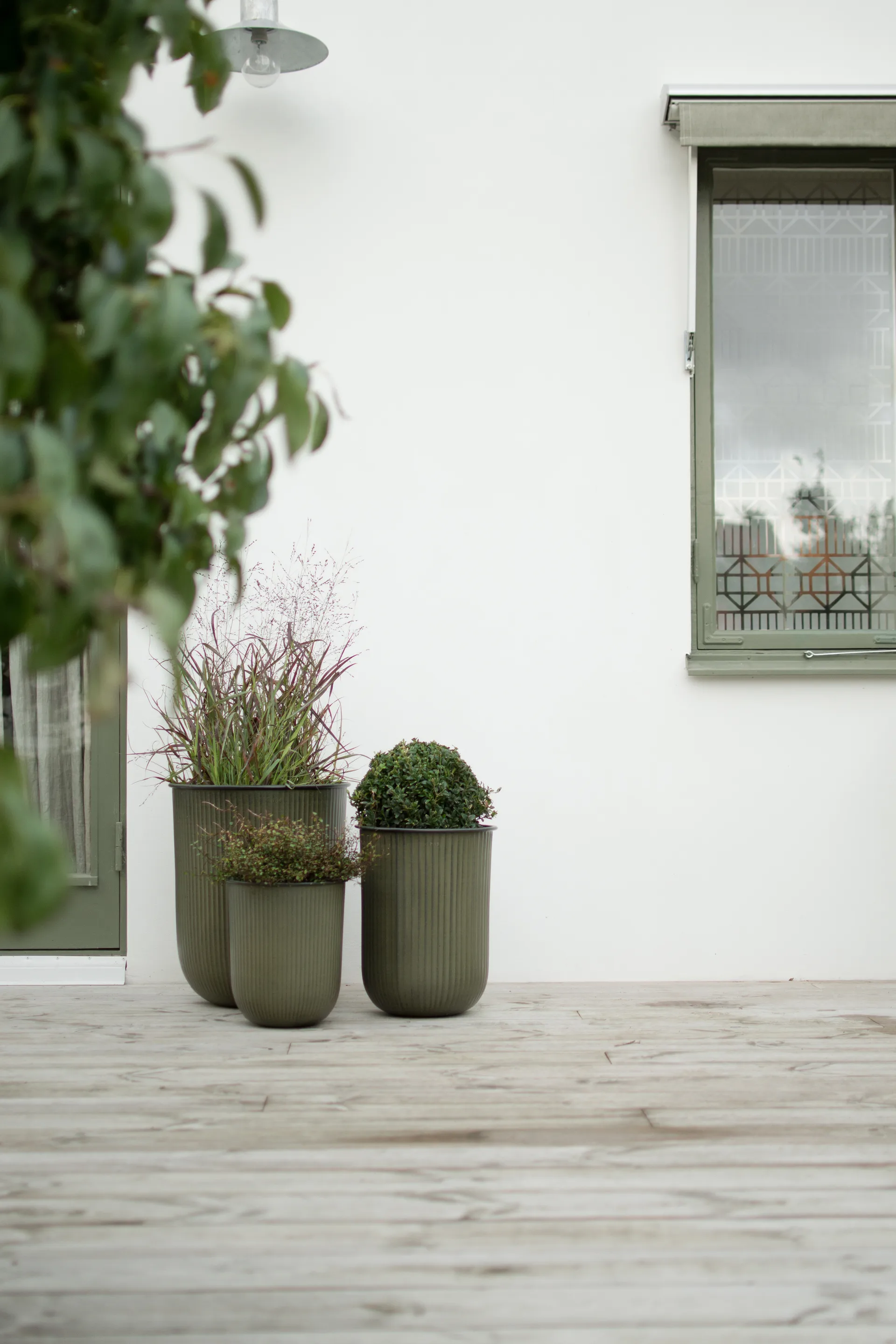 Out stripe flower pot 3-pack, Green DBKD