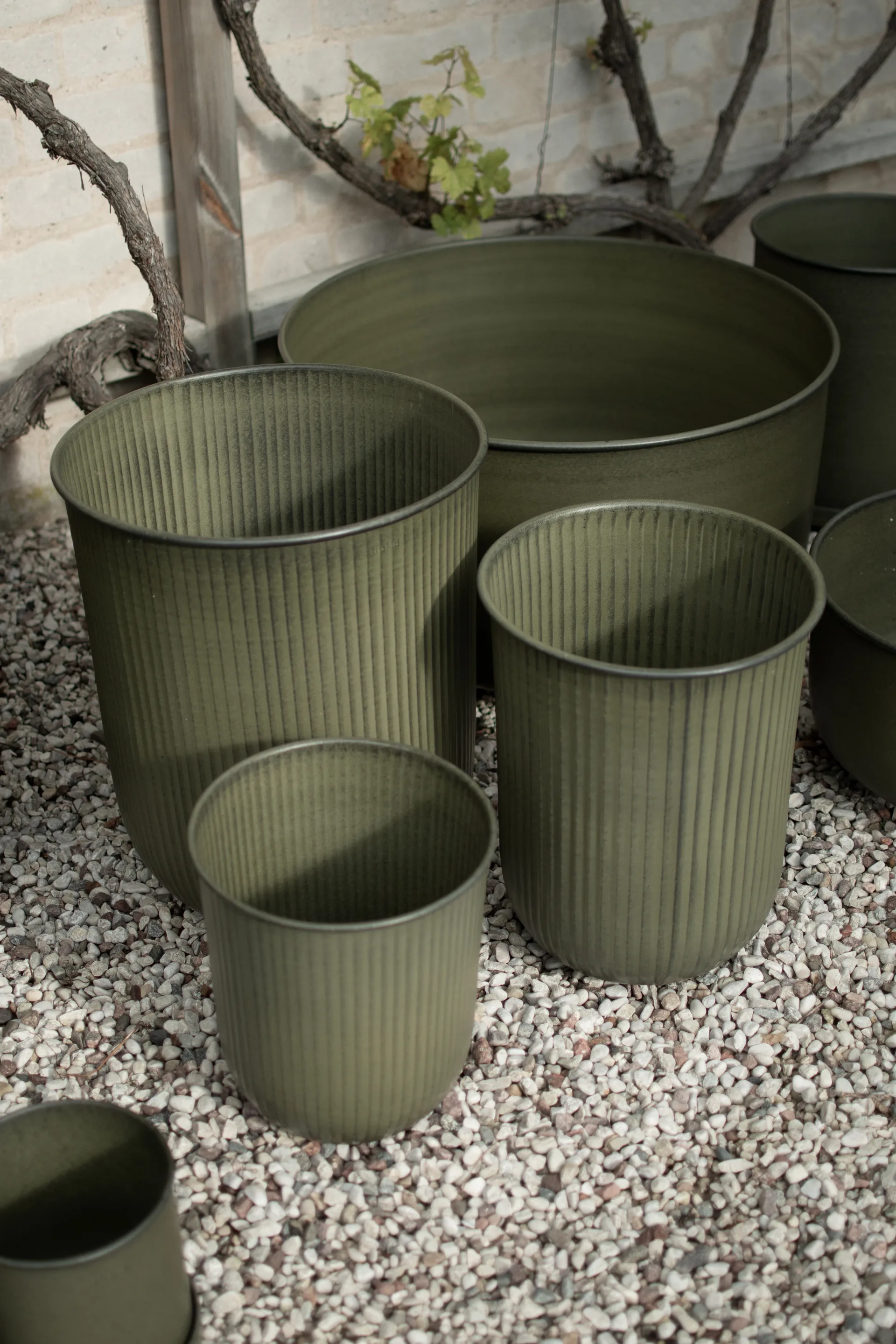 Out stripe flower pot 3-pack, Green DBKD