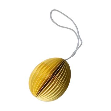 Ovoid Easter decoration paper 7 cm - Yellow - DBKD