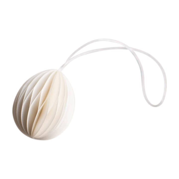 Ovoid paper Easter decoration small 4 cm - White - DBKD