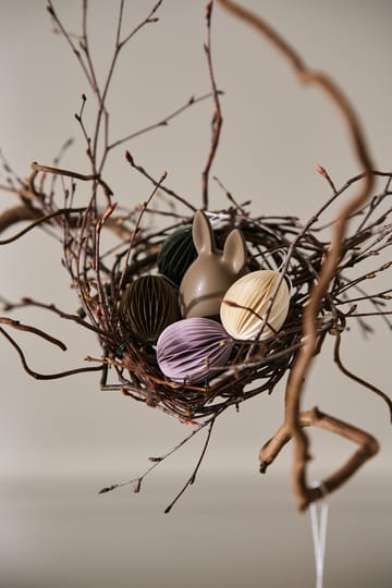 Ovoid paper Easter decoration small 4 cm - White - DBKD