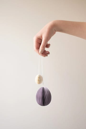 Ovoid paper Easter decoration small 4 cm - White - DBKD