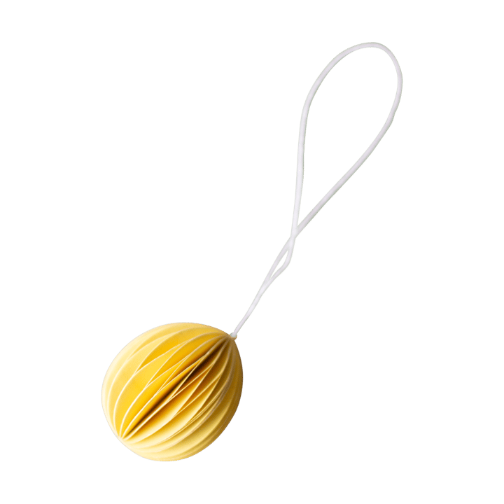 Ovoid paper Easter decoration small 4 cm - Yellow - DBKD