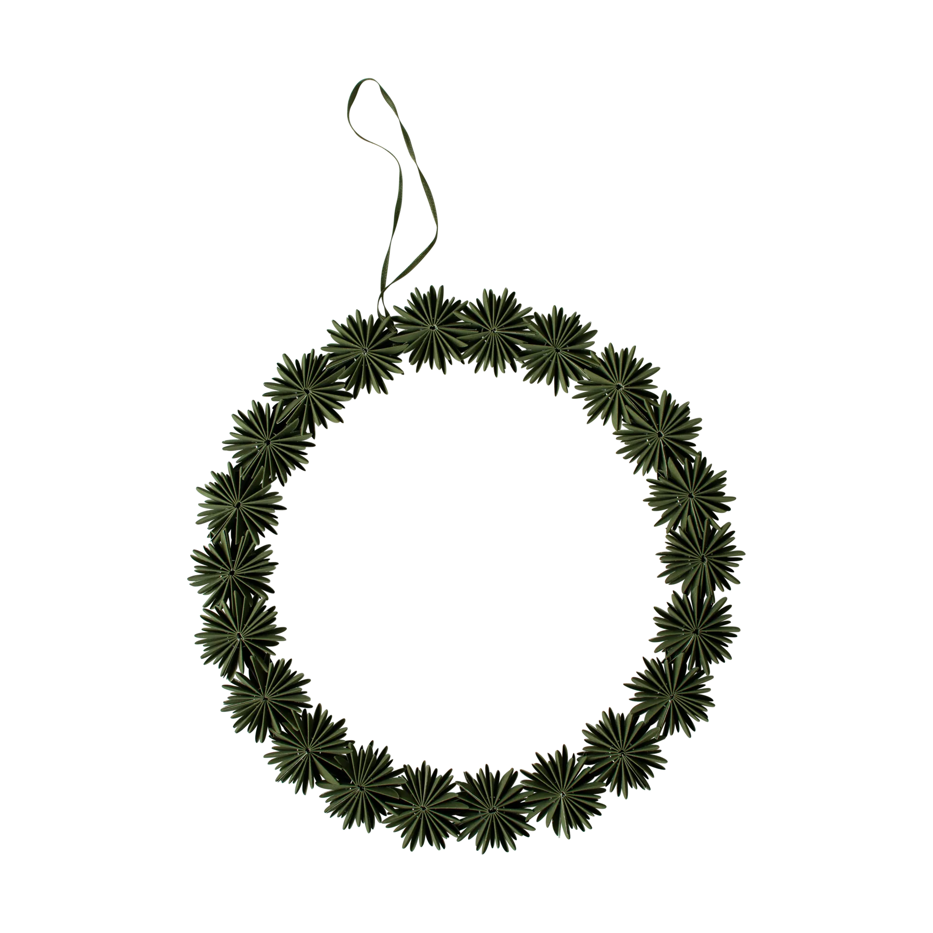 Paper flake wreath decoration wreath Ø35 cm, Green DBKD