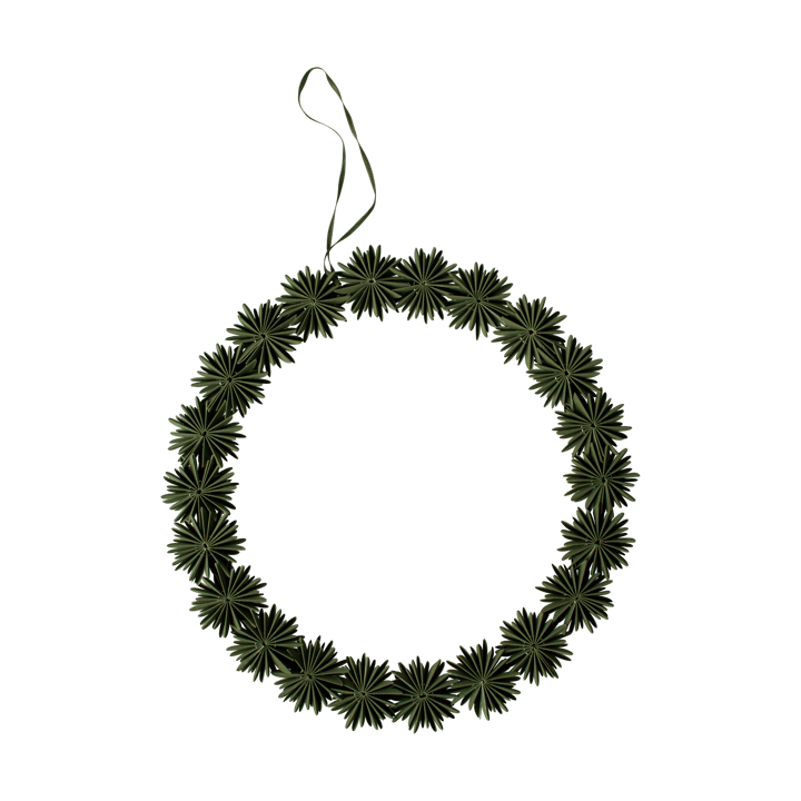 Paper flake wreath decoration wreath Ø35 cm - Green - DBKD