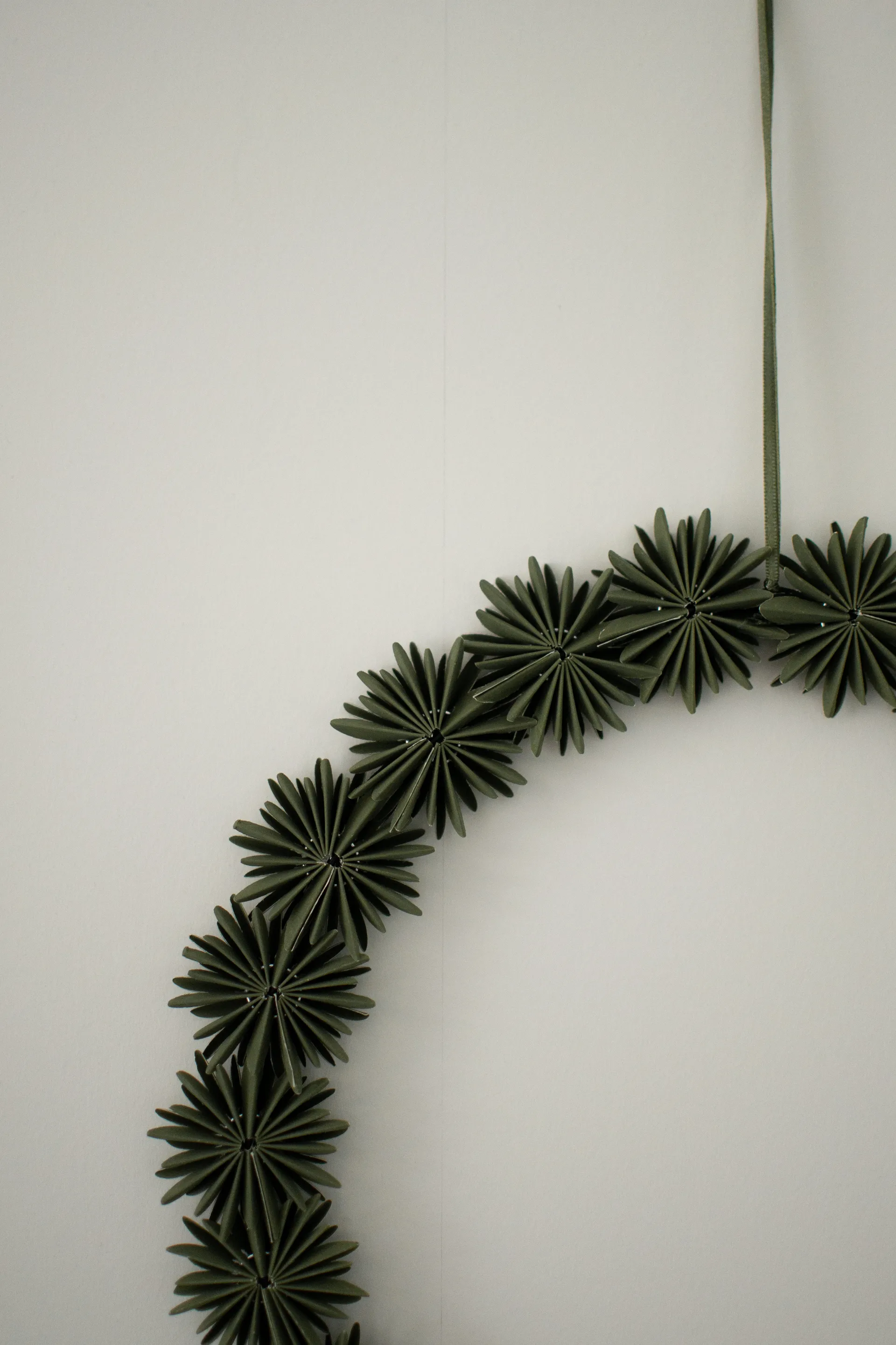 Paper flake wreath decoration wreath Ø35 cm, Green DBKD