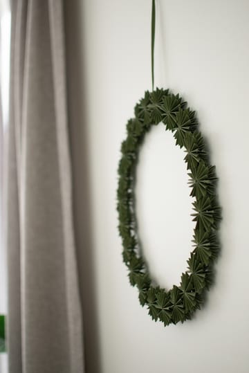 Paper flake wreath decoration wreath Ø35 cm - Green - DBKD