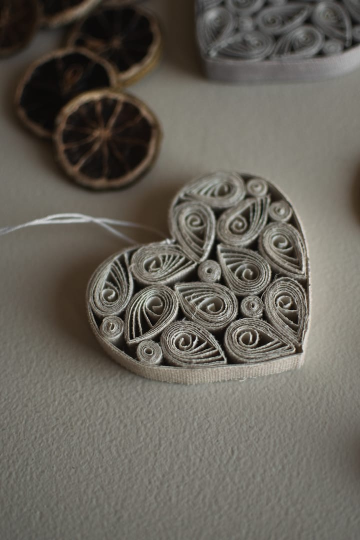 Paper heart 8 cm, Cream DBKD
