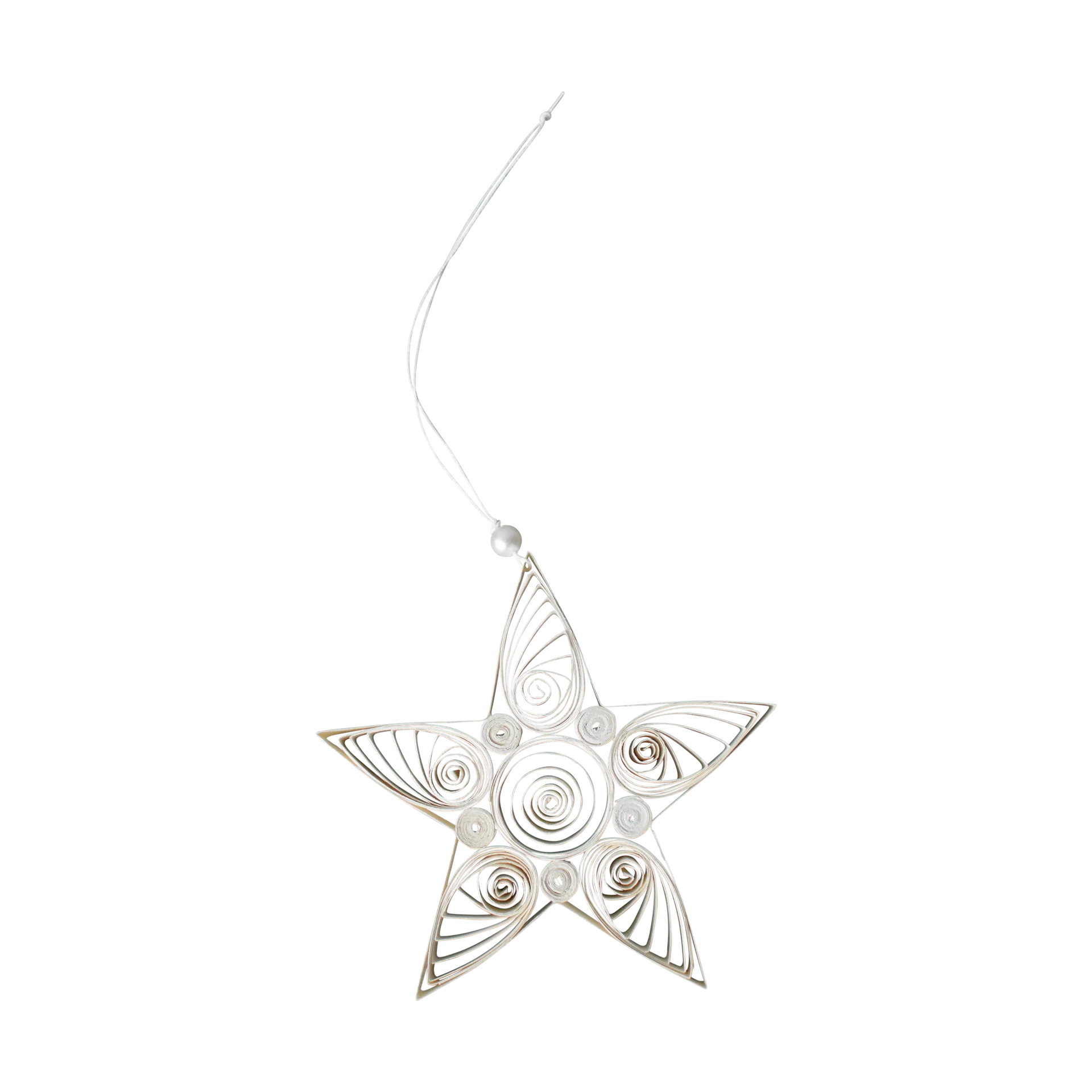 Paper star Christmas decoration 13 cm, White DBKD