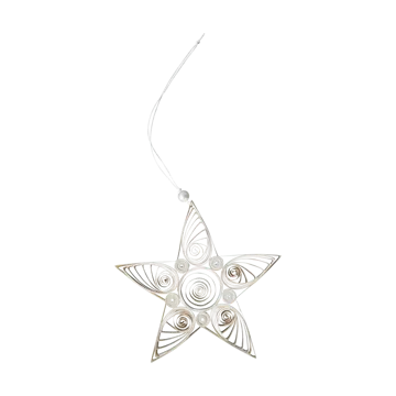 Paper star Christmas decoration 13 cm - White - DBKD