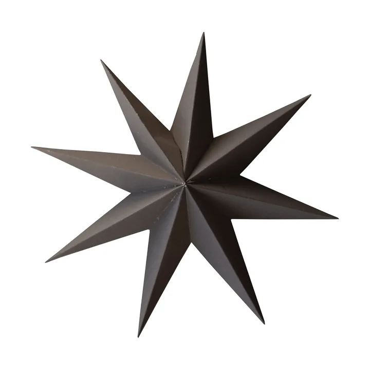 Paper winter star hanging decoration - Brown, large, Ø19 cm - DBKD