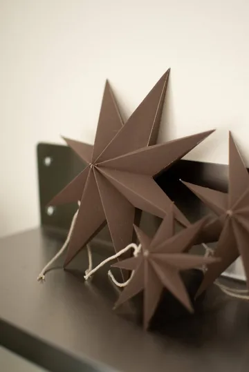 Paper winter star hanging decoration - Brown, large, Ø19 cm - DBKD
