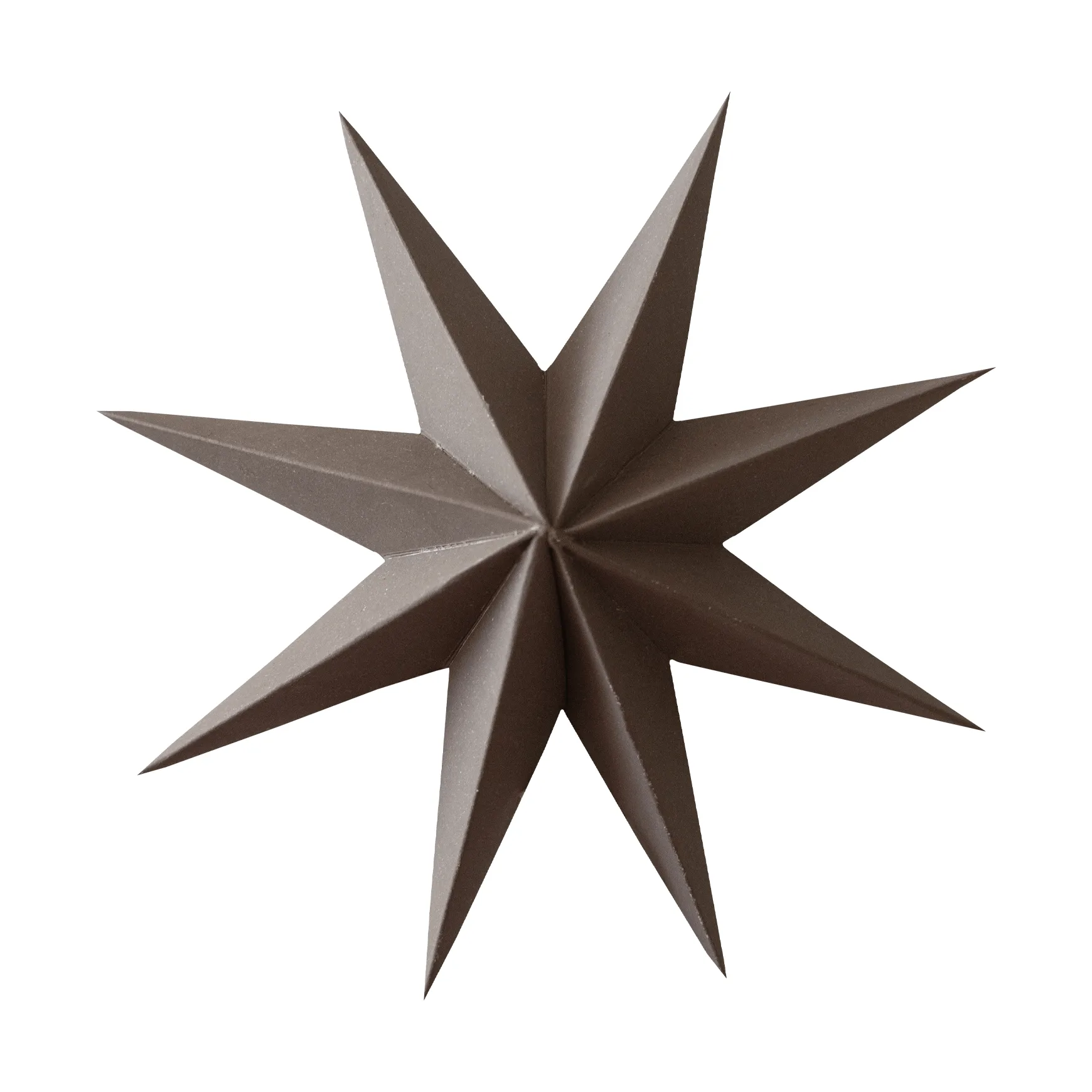 Paper winter star hanging decoration, Brown, medium, Ø14 cm DBKD