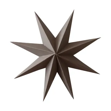 Paper winter star hanging decoration - Brown, medium, Ø14 cm - DBKD